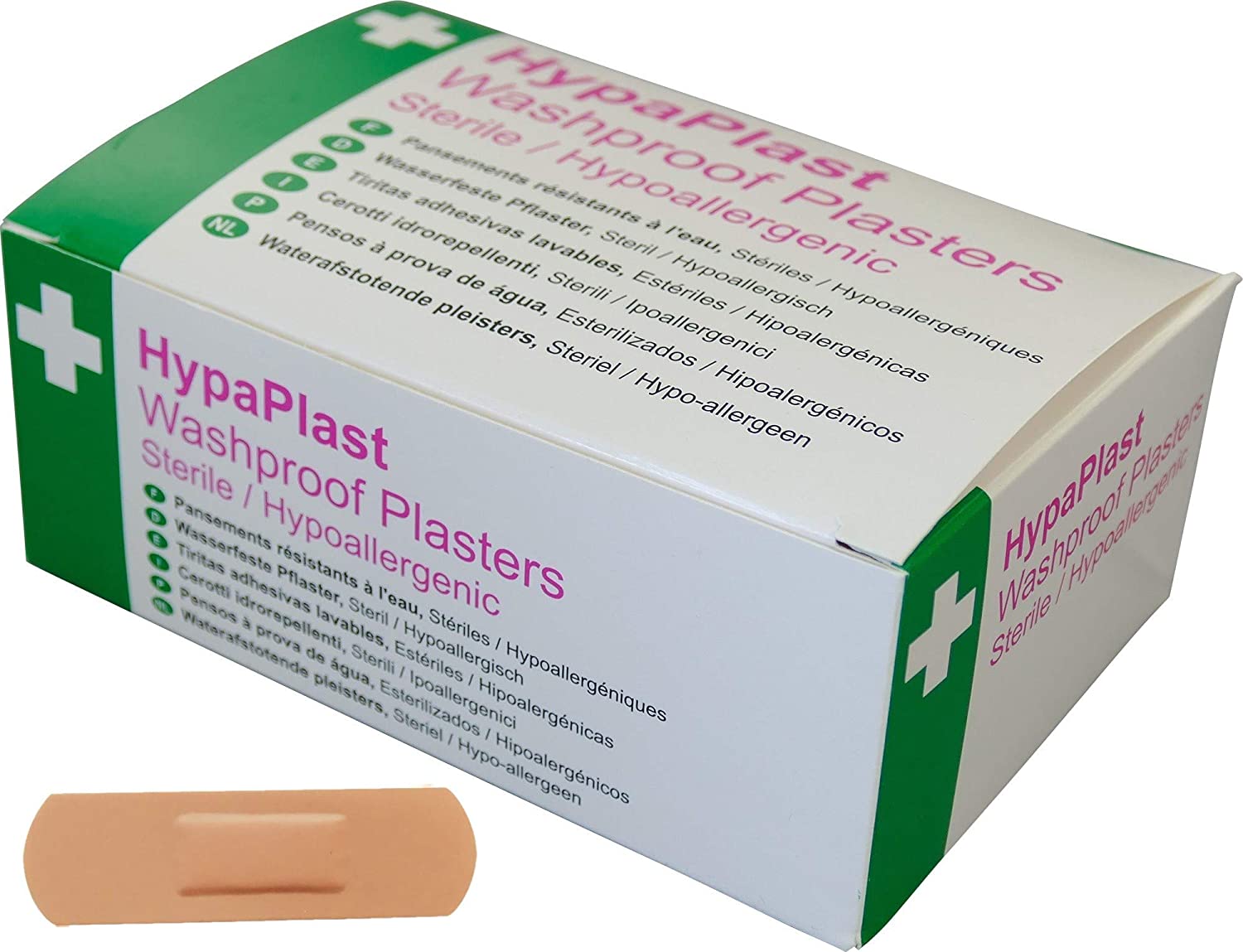Safety First Aid Group HypaPlast Pink Washproof Plasters, 7.2 x 2.5 cm (Pack of 100), 7.2cm x 2.5cm (PK100)