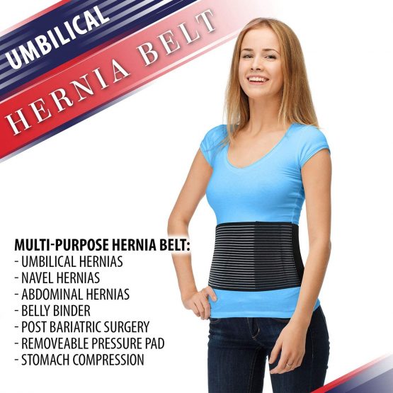 Hernia Belt for Men and Women - Abdominal Binder for Umbilical Hernias & Navel Belly Button Hernias with Compression Pad for Hernia Support and Stomach Hernia Brace Pain Relief (XXL - 52" to 62") - Image 3