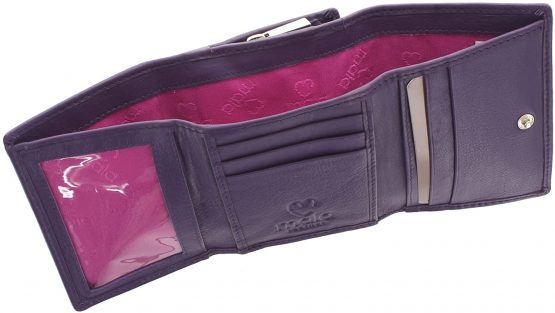 Mala Leather Origin Collection Compact Leather Purse with RFID Protection 3273_5 Purple - Image 2