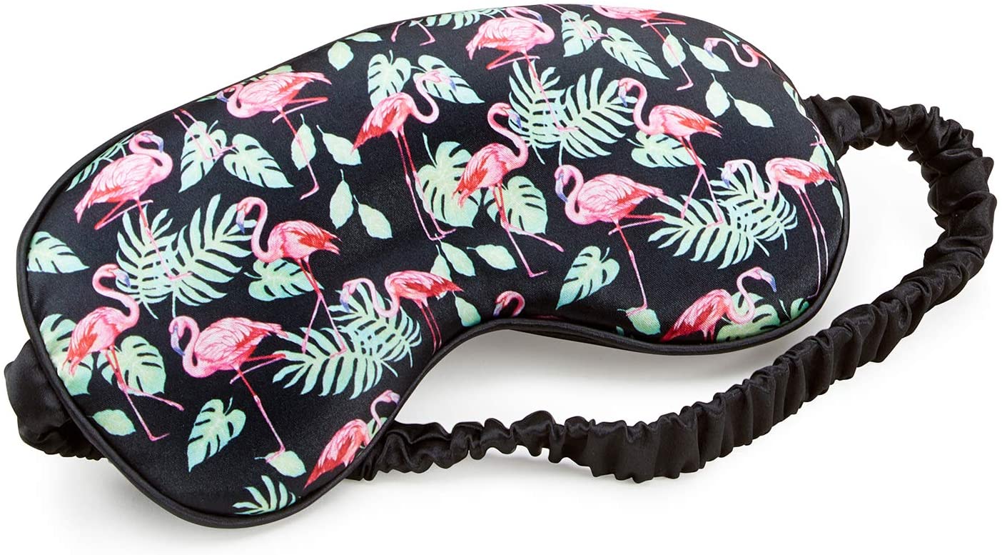 Bodylife Sleep Mask Eye Mask Faux Silk Flamingo for Travel Or Sleep