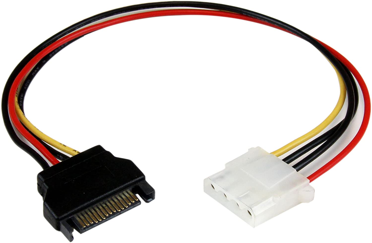 Startech.com (12 Inch) Sata To Molex Lp4 Power Cable Adapter - F/m, Black, 6 inch