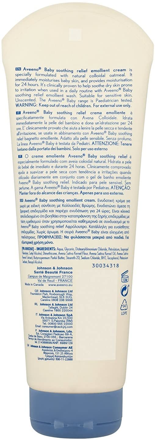 Aveeno Baby Soothing Relief Emollient Cream, Single Pack, 1 Count, Other, 200 ml (Pack of 1) - Image 3
