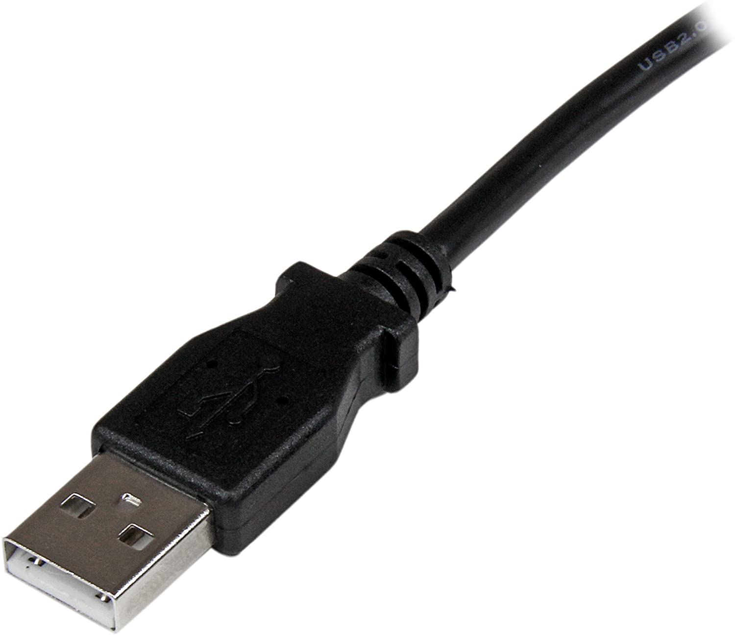 StarTech USBAB1MR 1 m USB 2.0 A to Right Angle B Cable Cord, Black, 3 ft/1 m - Image 2