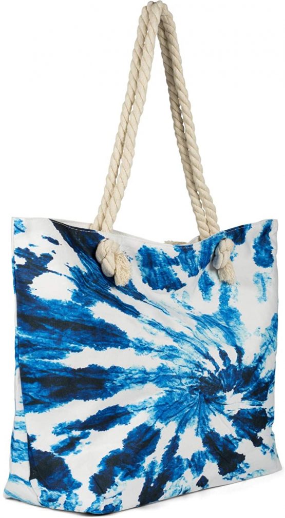styleBREAKER Ladies XXL Beach bag with batik swivel pattern print, zipper, shoulder bag, shopper 02012344 - Image 2