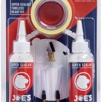 JOE'S NO FLATS Tubeless Ready Kit 21mm Presta 48mm Wheel Conversion Kit, Red/Blue, One