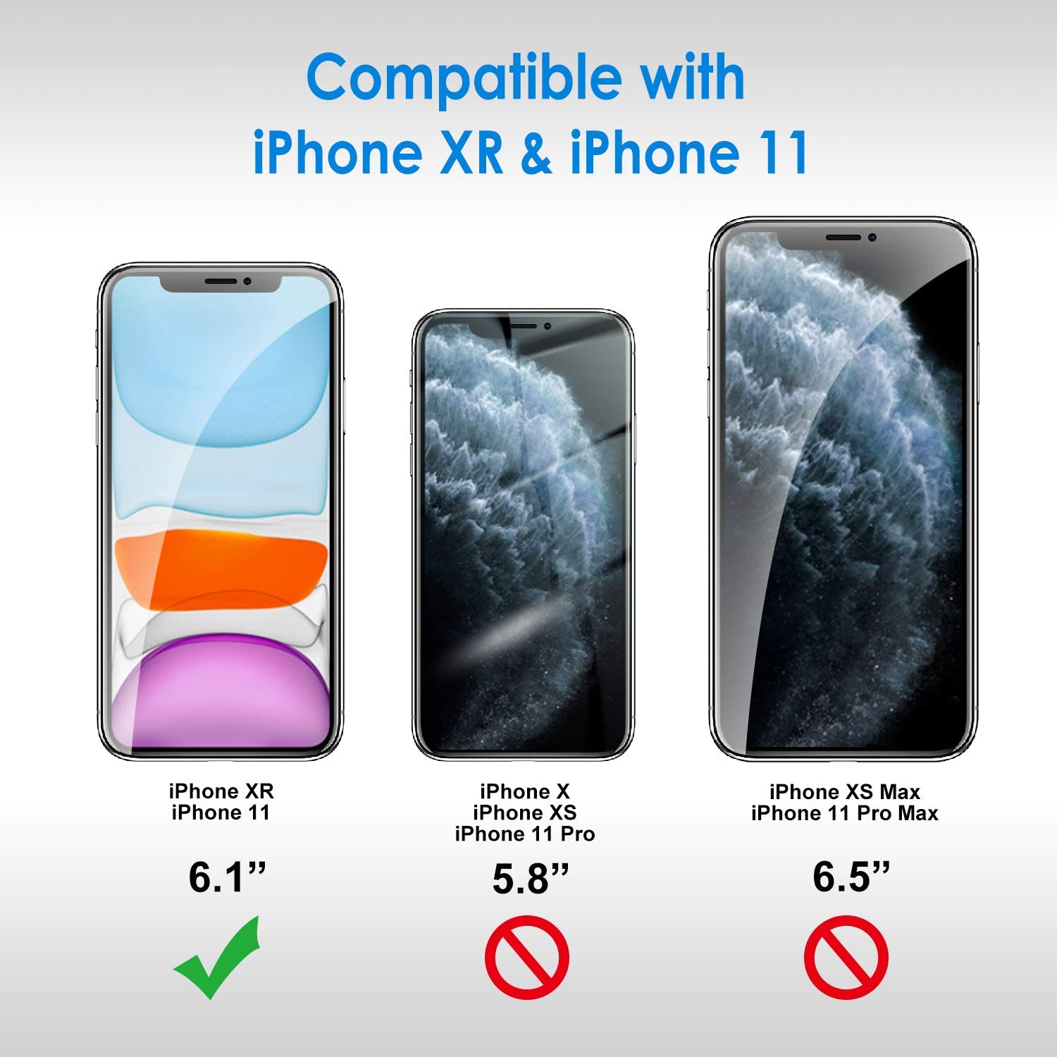 JETech Screen Protector for iPhone 11 and iPhone XR 6.1-Inch, Tempered Glass Film, 2-Pack, Transparent, iPhone 11/XR - Image 3