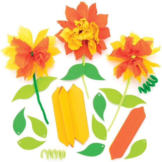 Baker Ross AT583 Daffodil Tissue Paper Kits - Pack of 6, Creative Art and Craft Supplies for Kids to Make and Decorate - Image 2