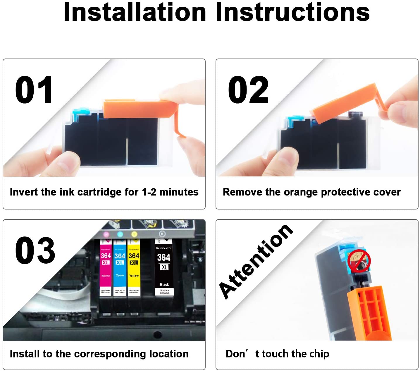 GPC Image 10-Pack 364XL Ink Cartridges Compatible for HP 364 Ink Cartridges Multipack for HP PhotoSmart 5510 5520 5522 5524 6510 6520 7510 7520 DeskJet 3070 3520 OfficeJet 4610 4620 (4BK/2C/2M/2Y) - Image 2