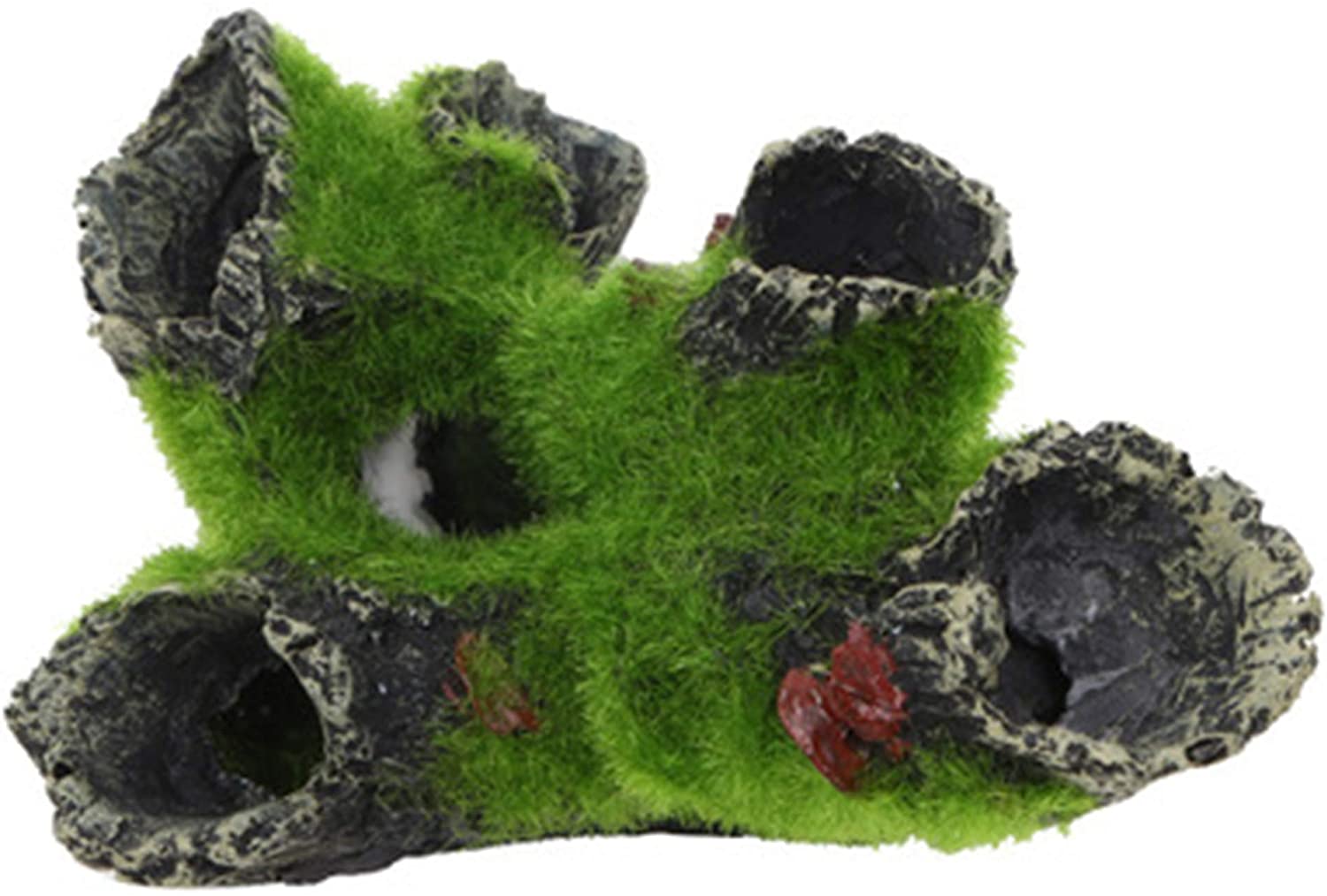 HPiano Resin Aquarium Tree Decoration Artificial Driftwood for Fish Tank Aquarium Rock Cave Decoration with Green Grass for Fish Shrimp Hiding Aquarium Ornament Pet Supplies