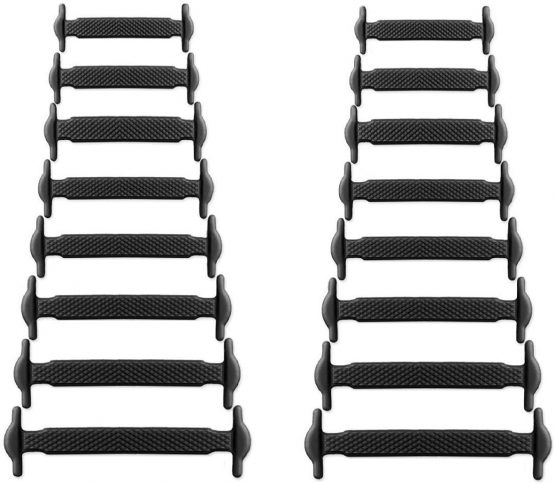 KUYiA No Tie Shoe Laces, Waterproof Flat Stretchy Elastic Silicone Strings, Tieless Shoelaces for Sneakers Trainers Casual Converse Brogue Canvas Sports Fashion Adults Kids Walking Athletic Running