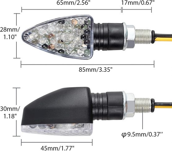 Justech 4PCS Motorcycle Indicators 15 LEDs Motorbike Turning Indicators Waterproof Amber Universal Turn Signal Lights 12V - Image 3