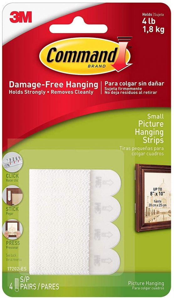 Command Picture Hanging Strips, Small, White, 8-Strips Each, 3 pack by Command