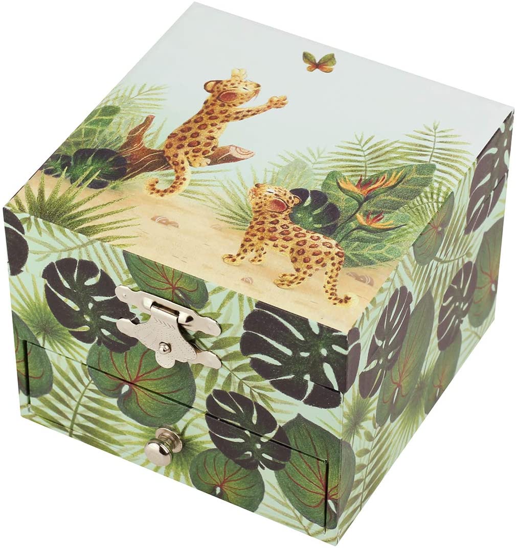 Trousselier Savannah Musical Jewellery and Treasure Box - Ideal Gift for Children - Chaikovsky Sleeping Beauty Music - Green, S20924