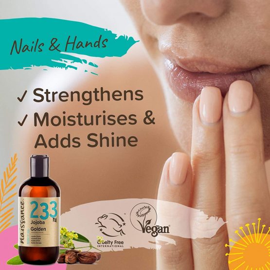 Naissance Cold Pressed Golden Jojoba Oil 250ml - Pure & Natural, Unrefined, Vegan, Hexane Free, No GMO - Ideal for Aromatherapy and as a Massage Base Oil - Image 3