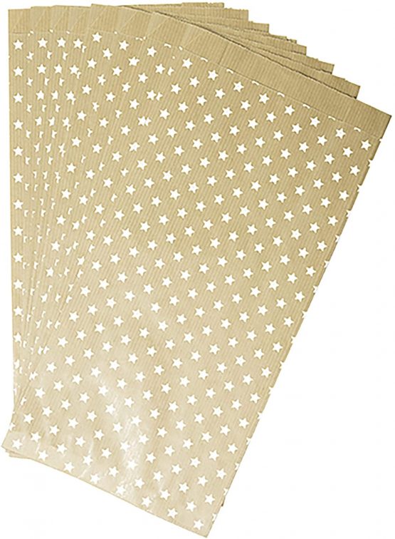 Clairefontaine Kraft Pocket Bags , 15 x 32 x 6 cm - White Stars, Pack of 50 - Image 2