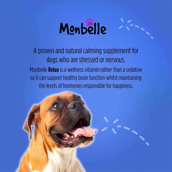Monbelle Dog Calming Relax Tablet - 60 Tablets Help to Calm Stressed, Fireworks Storms or Nervous Dogs - Canine Behavioral Guide, Anxiety Relief, Peaceful Pup Rescue Remedy Aid - UK Manufactured - Image 3