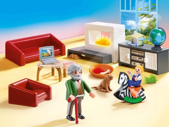 Playmobil 70207 Dollhouse Living Room with Fireplace, With Lighting Effect, for Children Ages 4+ - Image 2