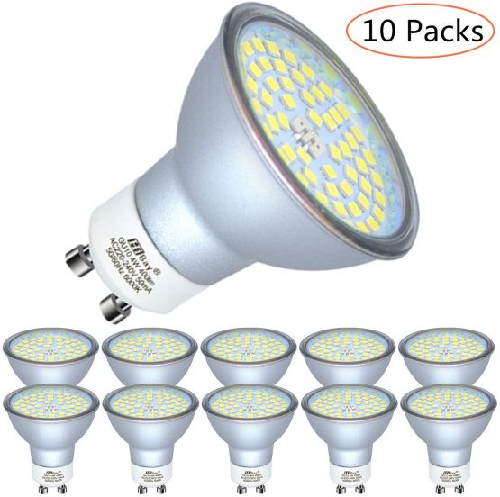 10x 4W GU10 LED Bulbs Cool White Spot Lights Replace 35W Halogen 6000K 240V for Ceiling Spotlight Downlight Fitting