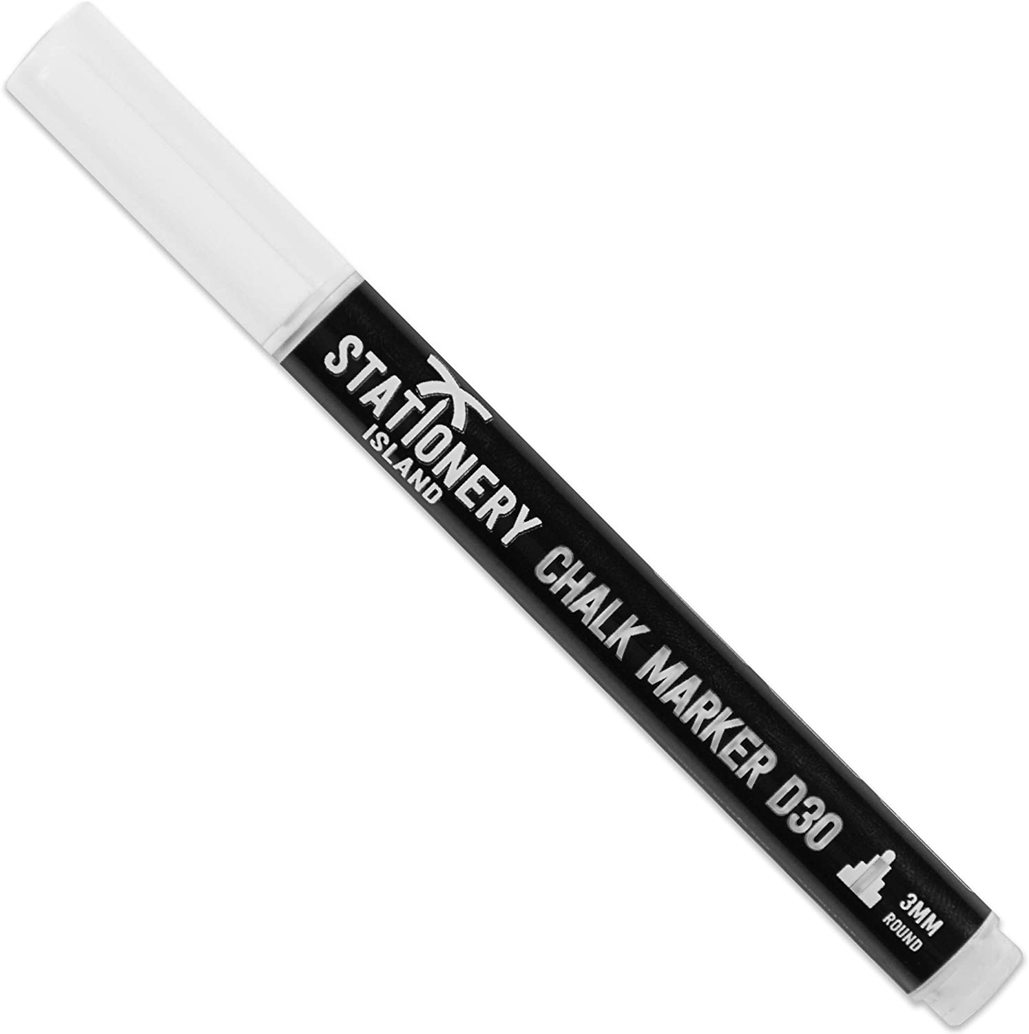 Stationery Island D30 Dry Wipe Erase White Chalk Pen 3mm Fine Bullet