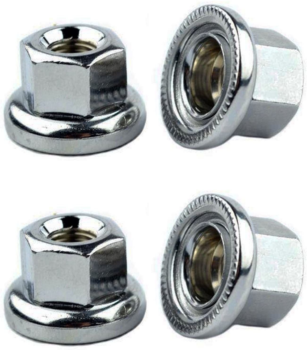 4 x Front and Rear AntiScratching Nuts for Bicycles Silver Colour