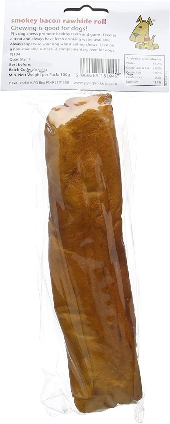 PJ Pet Poducts Smokey Bacon Rawhide Roll 21 cm 10 x 130 g - Image 2