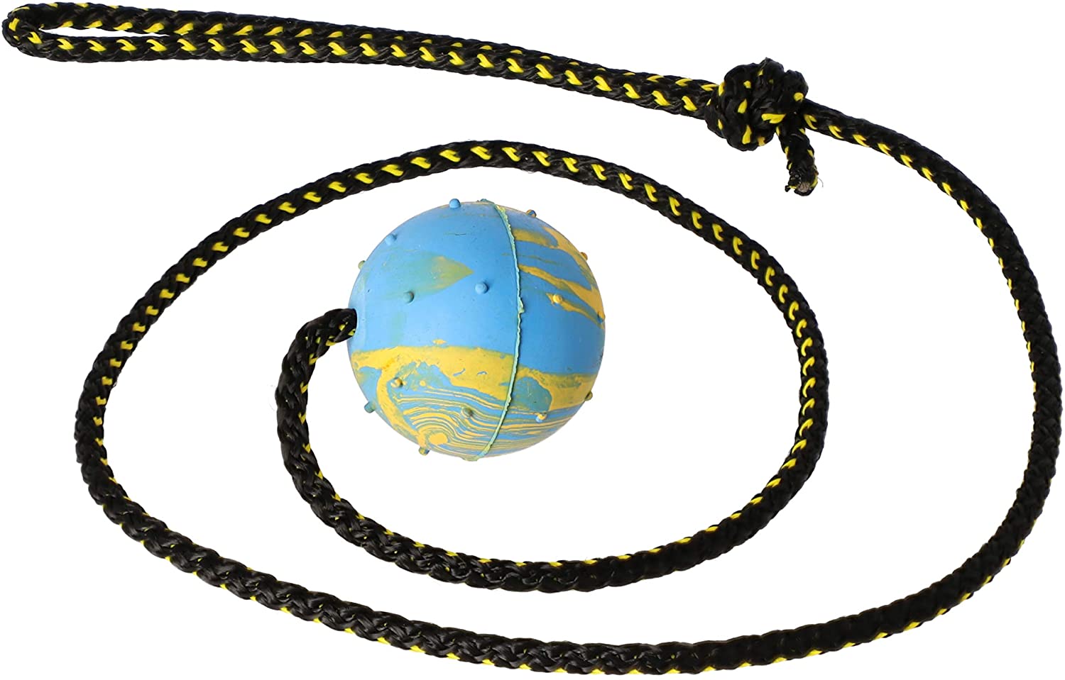 Dingo Fetch Ball Made of Hard Rubber with Knobs and String, Small, for Aport Game Dog Training 17321, RANDOM, 100 cm