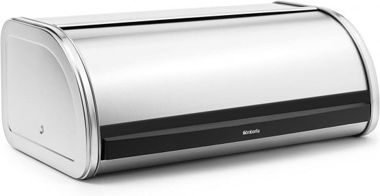 Brabantia Roll Top Bread Bin (Matt Steel) Large Front Opening Flat Top Bread Box, Fits 2 Loaves - Image 3