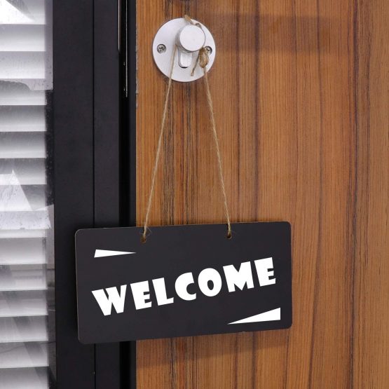 Meetory 6 Pcs Wooden Rectangle Chalkboards, Mini Erasable Blackboards, Place Cards with Hanging String Display for Message Board Signs,Home Office Party Wedding Restaurants Cafes Wall - Image 4