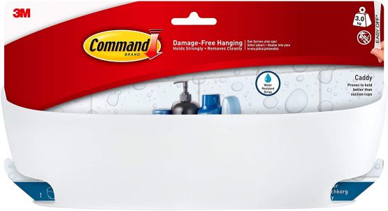 Command BATH11-ES Shower Caddy with Water Resistant Strips - Frosted