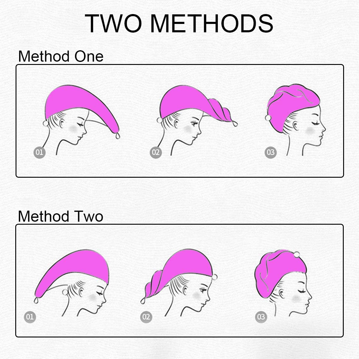 URAQT Hair Towel Turban, 3 Pack Microfibre Soft Hair Towel Wrap - Image 4