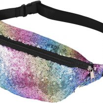 TENDYCOCO Fanny Packs Mermaid Colorful Sequins Waist Bag Multi-Functional Sling Bag for Women