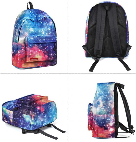 FANDARE Casual Daypack Backpacks Galaxy School Bag for Girls Boys High College Teens Knapsack Men Boy Women Travel Laptop Rucksack College Bookbag Waterproof Polyester Blue - Image 3
