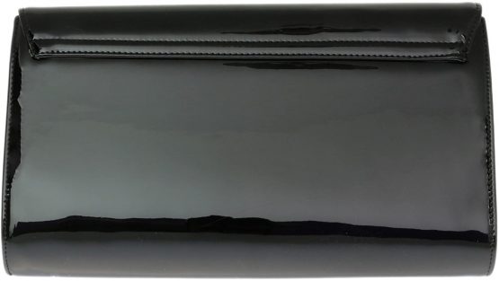 Girly HandBags Designer Patent Faux Leather Plain Envelope Evening Clutch Bag Ladies - Image 3