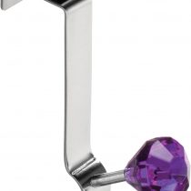 Premier Housewares 509777 Diamante Over Door Hook - Purple H12 x W3 x D10cm