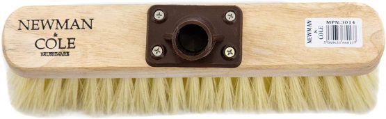 Newman and Cole 12" Wooden Broom Head with Soft Synthetic Bristle Replacement Wooden Broom Head - Kitchen Broom Indoor Soft Bristle Broom Floor Sweeping Brush with Plastic Fixing Bracket Connector - Image 2