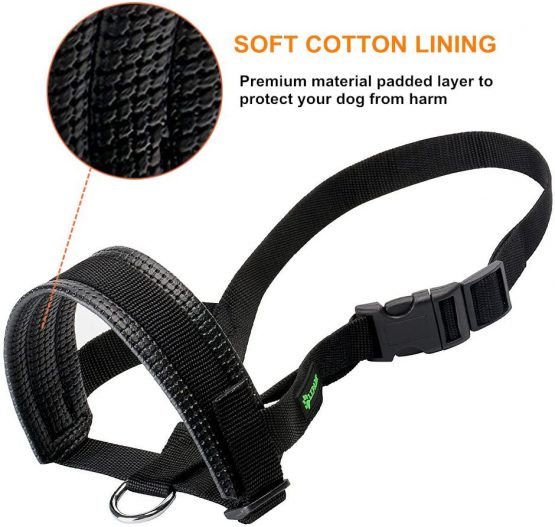 ILEPARK Nylon Soft Dog Muzzle for Dogs Prevent Anti Biting, Barking and Chewing, Adjustable Loop (M, Black) - Image 3