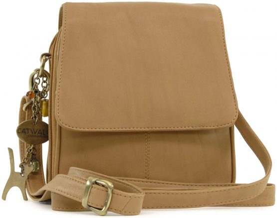 Catwalk Collection Handbags - Women's Leather Cross Body Shoulder Bag - Organiser Messenger with Long Adjustable Strap - TEAGAN