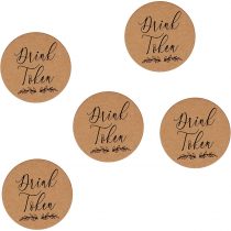 Neviti 775752 Hearts & Krafts Tokens-25 Pack Drinks Tokens, Brown Kraft, 5 x 5 cm