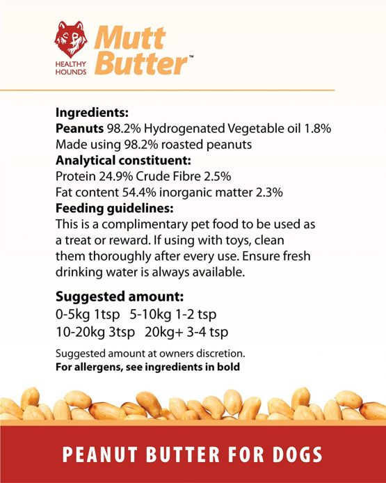 Healthy Hounds Mutt Butter 100% Natural Peanut Butter For Dogs | No Added Salt, Sugar, Sweeteners, Xylitol | PALM OIL FREE | Formulated Specially for Dogs | Natural Dog Treat 340g - Image 3