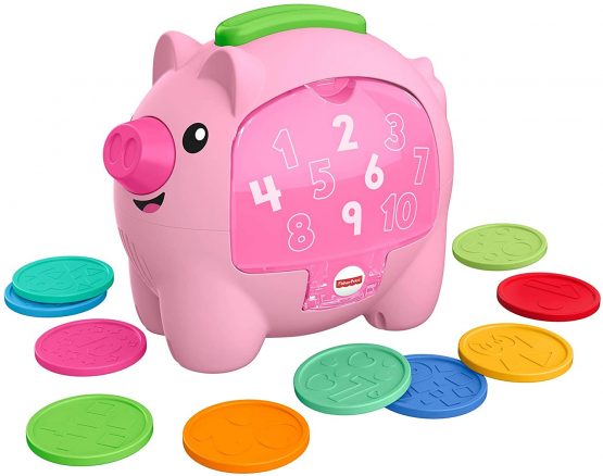 Fisher-Price GJC68 Laugh & Learn Count & Rumble Piggy Bank, Musical Baby Toy, Multicolour