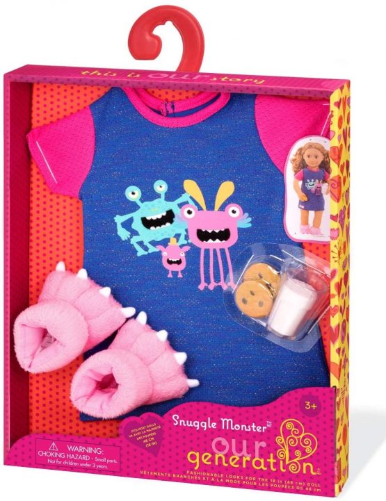 Our Generation BD30371 Snuggle Monster Doll Pyjamas, Various - Image 4