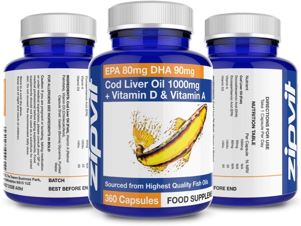Cod Liver Oil 1000mg, 360 Capsules of High Strength Fish Oil, Rich in Omega 3. Supports Heart Health, Brain Health - Image 3