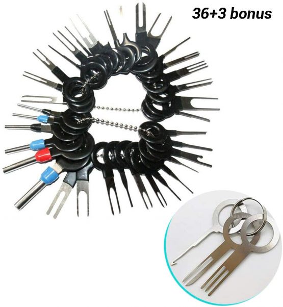 39pcs Pins Terminals Removal Tools, Auto Terminals Removal Key Tool for Car Auto Wire Connector Terminal Pin Extractors Puller Remover Repair Key Tools Set Terminal