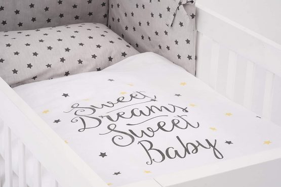 Träumeland TT19202 Baby/Children's Bed Linen Made of Finest Cuddly Soft Cotton Size 100 x 135 cm + 40 x 60 cm Star Dream Design Yellow Multi-Coloured - Image 4