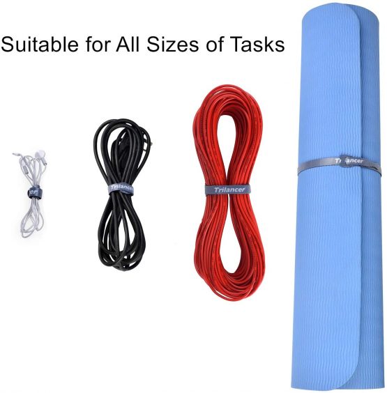 Reusable Cable Straps Wire Ties, Pack of 50 Trilancer Adjustable Cord Fastener Cable Organizer, 8 Inches(Black) - Image 2