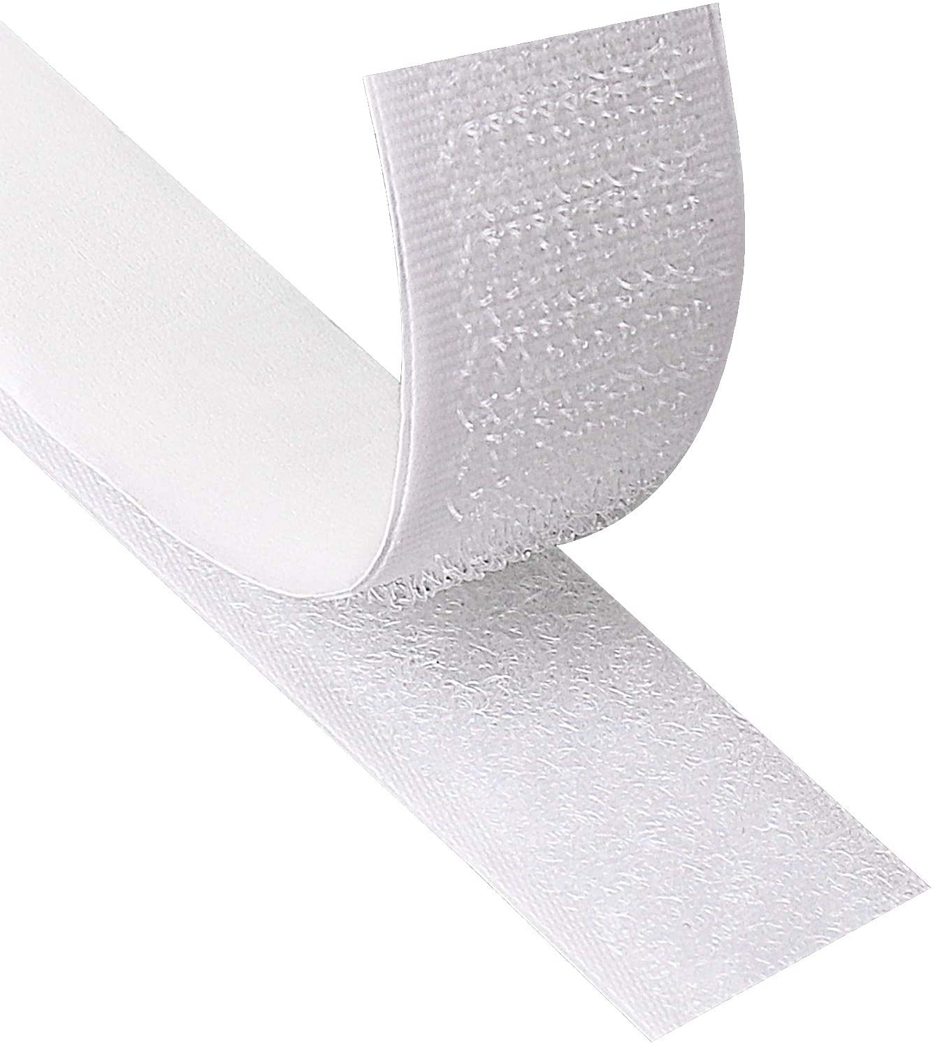 Blooven Hook and Loop Strip Tape 8 Meter Self Adhesive Sticky Back Fastening Tape 20 mm Wide (20 mm x 8 m, White)
