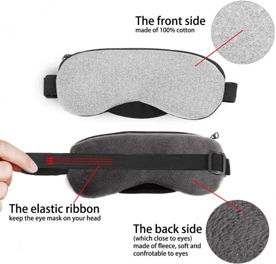Heated Eye mask - VINDAR Cotton Eye Mask, Warming Night Massage Mask, Electric USB Heated Hot Pads, Adjustable Temperature Control, Designed to Relieve for Blepharitis, Dry, Stress, Puffy Eyes - Image 2