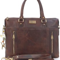 Catwalk Collection Handbags - Ladies Leather Briefcase Cross Body Bag - Women's Organiser Work Bag - Tablet/Laptop Bag - ADELE