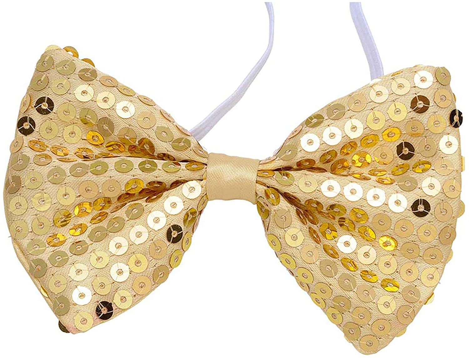 Gold Sequin Bow Ties Accessory for Fancy Dress