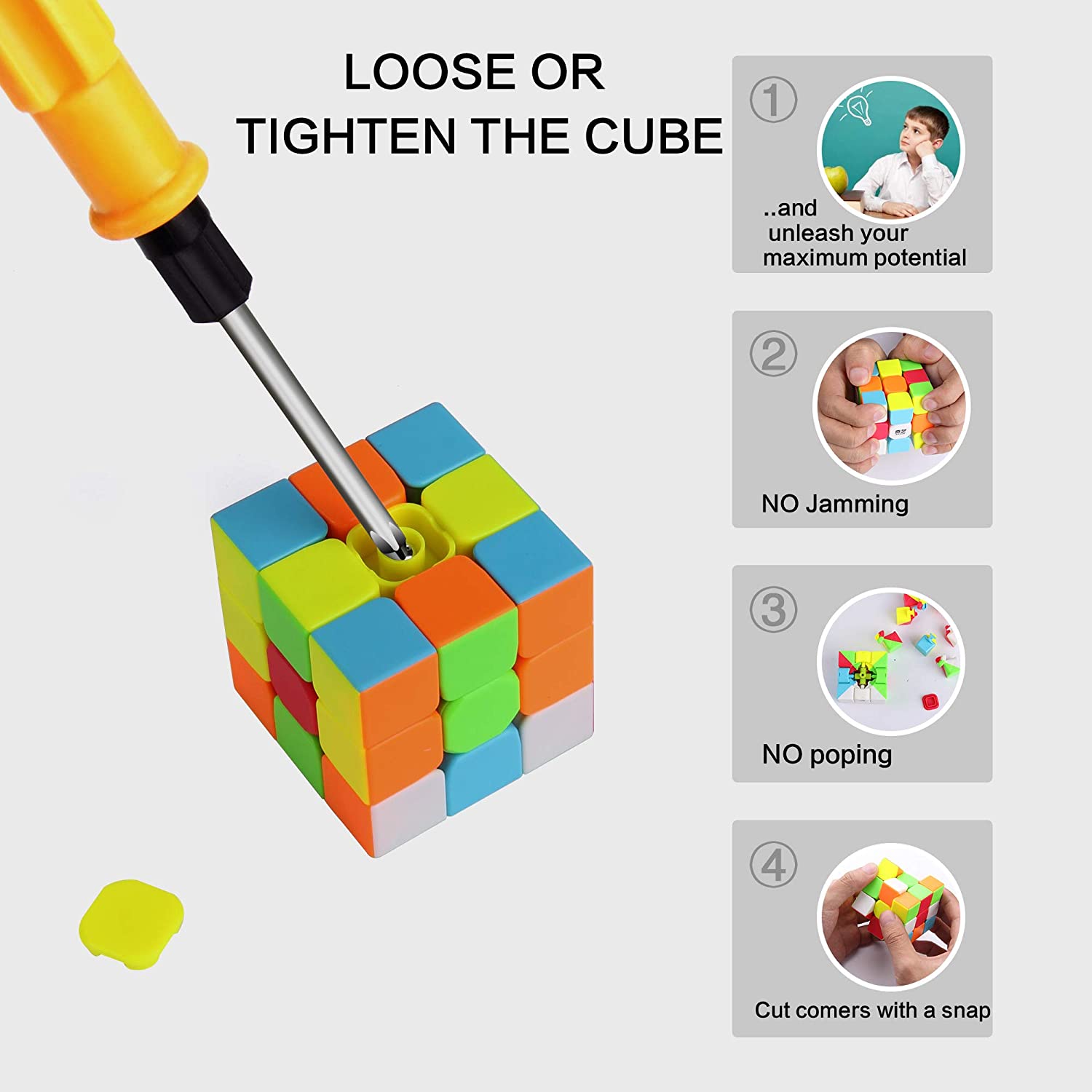 Vdealen Speed Cube Set, Magic Cube Pack of 2x2x2 3x3x3 Pyraminx Puzzle Cube - Image 4